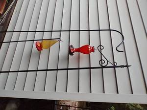lot 221 image: Garden Hooks, Stand & Hummingbird Feeders