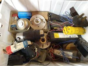 lot 371 image: Tote of Electrical Supplies