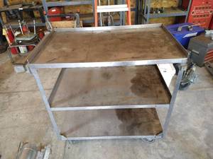 lot 432 image: Stainless Steel Rolling Shop Cart