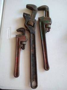 lot 474 image: Three Pipe Wrenches 10, 14 & 18