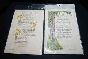 lot 533 image: Set of 2 Nature Poem Prints  Joyce Kilmer & William Wordsworth (#2)