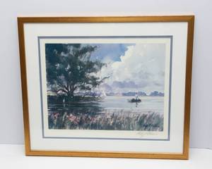 lot 529 image: Signed Ray Ellis Framed Artwork  18 x 15.25