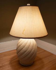lot 534 image: Large Vintage Lamp  34 Tall with 20 Diameter Shade