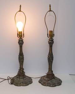 lot 549 image: Set of Two Vintage Metal Lamps