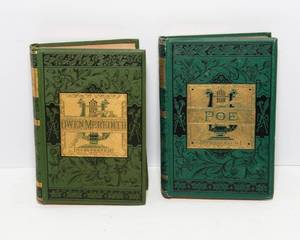 lot 556 image: Antique Poetry Book Set - Edgar Allen Poe and Owen Meredith