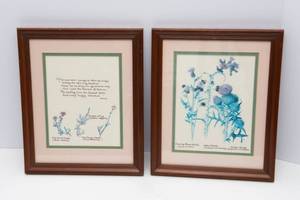 lot 574 image: Vintage Poem Artwork - Set of Two