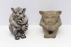 lot 577 image: Dedo the Gargoyle & Companion Cement Gargoyle  Set of Two