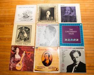 lot 598 image: Set of Nine Miscellaneous Vintage LP Vinyl Albums  Spoken Word & Classic Voices
