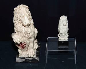 lot 615 image: Lion Marzocco Donatello Replicas by G. Ruggeri  Set of Two