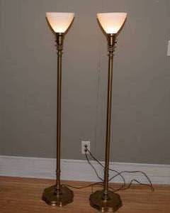 lot 623 image: Set of Two Vintage Floor Lamps