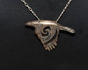 lot 687 image: Celtic Raven Sterling Silver Necklace
