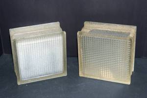 lot 662 image: Set of Two Vintage Glass Blocks