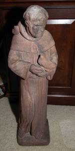 lot 674 image: Saint Francis Cement Garden Statue  29 Tall