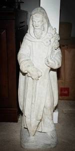 lot 685 image: Saint Fiacre Cement Garden Statue  30 Tall