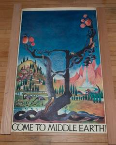 lot 3A image: 1969 Come to Middle Earth Poster, Lord of the Rings, by Barbara Remington