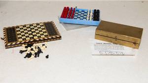 lot 705 image: Nepali Tiger Moving Game & Two Mini Chess Sets