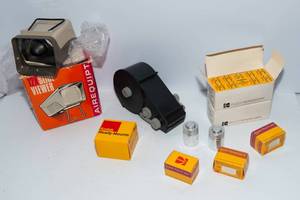 lot 721 image: Vintage Camera & Film Lot  Slide Viewer, Bulk Film, Mounts & More