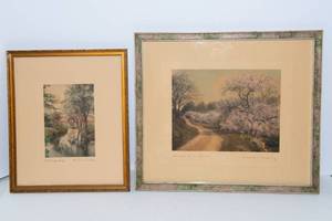 lot 730 image: A Set of Framed and Matted Wallace Nutting Artwork Signed
