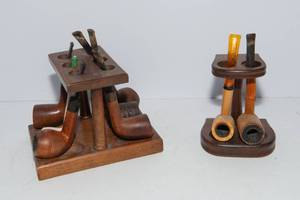 lot 760 image: Pipe Collection with Stands  7 Pipes Total