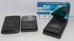 lot 733 image: Set of Three Vintage Portable Cassette Recorders