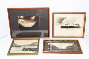 lot 743 image: Set of Four Framed Vintage Black and White Landscape Photographs