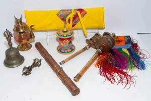 lot 745 image: Collection of Ceremonial Tibetan Buddhist Objects #2