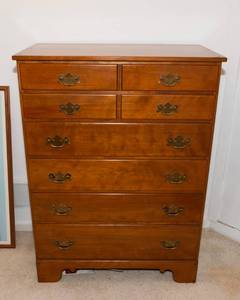 lot 540A image: Vintage Baumritter New York  Ethan Allen Tallboy Dresser
