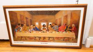 lot 787 image: Framed Print of  The First Supper by Susan White (25 x 14)