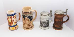 lot 792 image: Set of Four Vintage Beer Steins