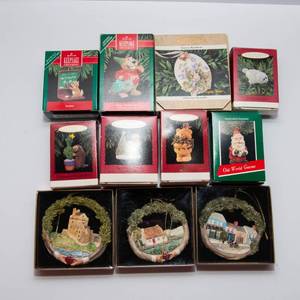 lot 785 image: A Collection of Ornaments - Eight Hallmark Keepsake Ornaments and Three Irish Themed Ornaments