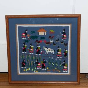 lot 862 image: Framed Art Piece of Hmong Embroidery (15 square)