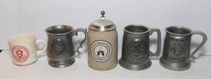 lot 484 image: College Mugs - Pewter and Ceramic