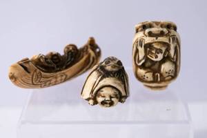 lot 501 image: Set of Tree Vintage Netsuke Figurines