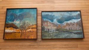 lot 513 image: Set of Two Handpainted Nature Scape Artworks by Matosko