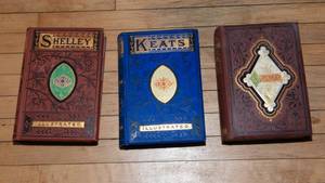 lot 698 image: Set of Three Antique Poetical Works  Spenser, Shelley, Keats  George Routledge & Sons