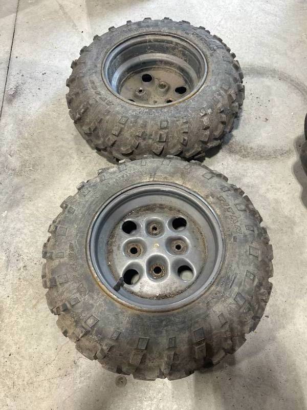 lot 62 image: Set of 2 Titan 23x8-12 Tires & Rims