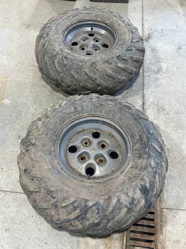 lot 63 image: Set of 2 AT25x11-12 Tires & Rims