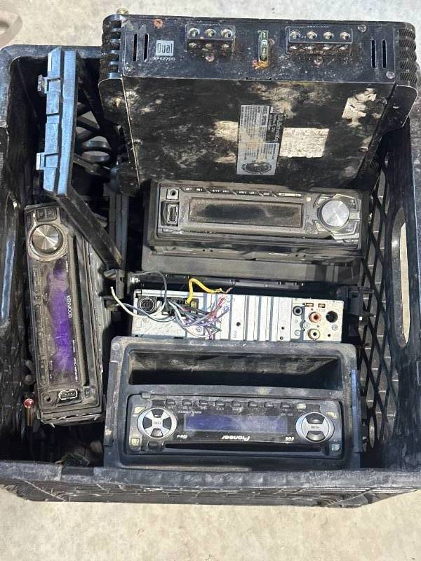 lot 80 image: Crate of Car Stereos & Amp