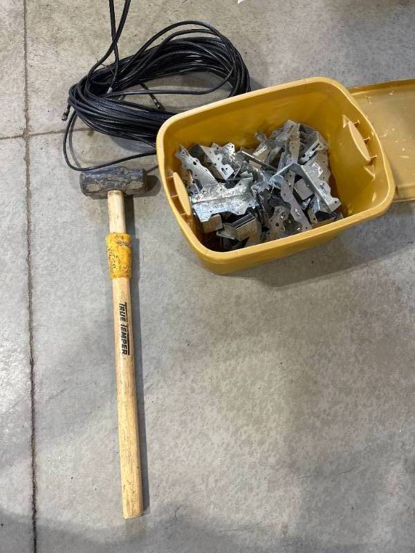 lot 90 image: Joist Hangers, Coax, Sledge Hammer