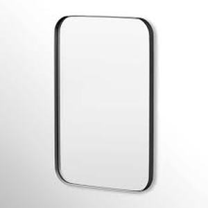 lot 10 image: Hausvita 20 in. W x 30 in. H Rectangular Framed Tempered Glass Wall-Mounted Bathroom Vanity Mirror in Black Customer Returns See Pictures