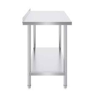 lot 49 image: SKYSHALO Stainless Steel Commercial Kitchen Prep Table 24 in. x 24 in. Customer Returns See Pictures