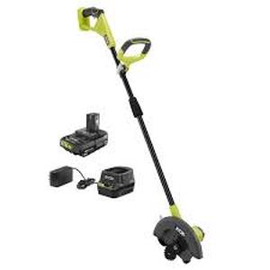 lot 55 image: RYOBI ONE 18V 9 in. Cordless Battery Edger with 2.0 Ah Battery and Charger    Customer Returns See Pictures