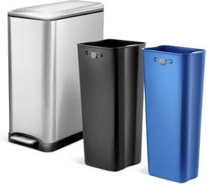 lot 16 image: Home Zone Living 13 Gallon Kitchen Trash Can with Dual Compartments