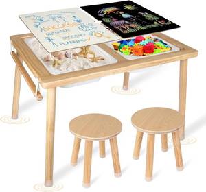 lot 44 image: Kiddie Joy Sensory Table for Toddlers with 2 Stools