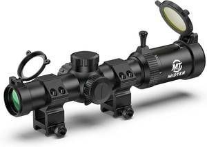 lot 50 image: MidTen 1-4x24 LPVO Rifle Scope with 30mm Cantilever Mount