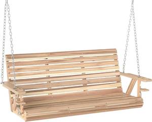 lot 52 image: Outsunny 3-Seater Wooden Porch Swing