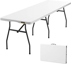 lot 53 image: Fanttik Outdoor 8 Folding Table with 6 Legs