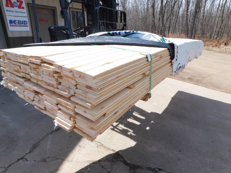 lot 6 image: 1 x 6 x 12 Ponderosa Pine Tongue & Groove With Center Bead on Face - 1536 Linear Feet