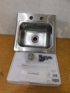 lot 93 image: Elkay Parkway 15 in. Drop-in Single Bowl 20-Gauge Stainless Steel Sink W DRAIN