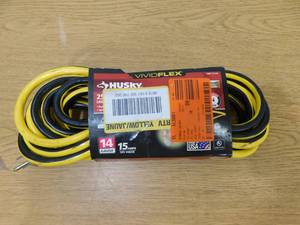 lot 98 image: Husky VividFlex 25 ft. 143 Gauge Medium Duty IndoorOutdoor Extension Cord with Lighted End, Yellow